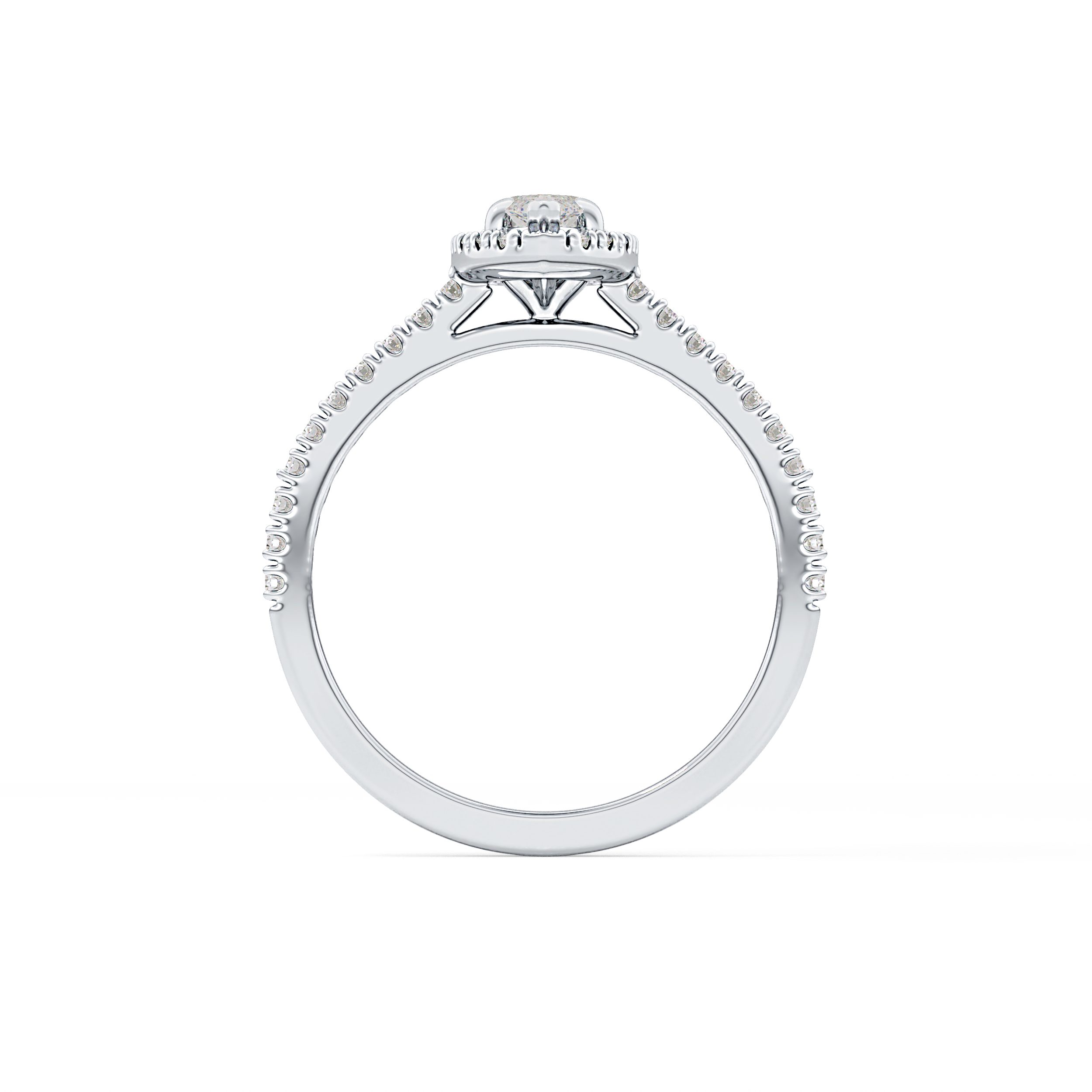 Marquise Halo & Pave Lab Grown Diamond Engagement Ring