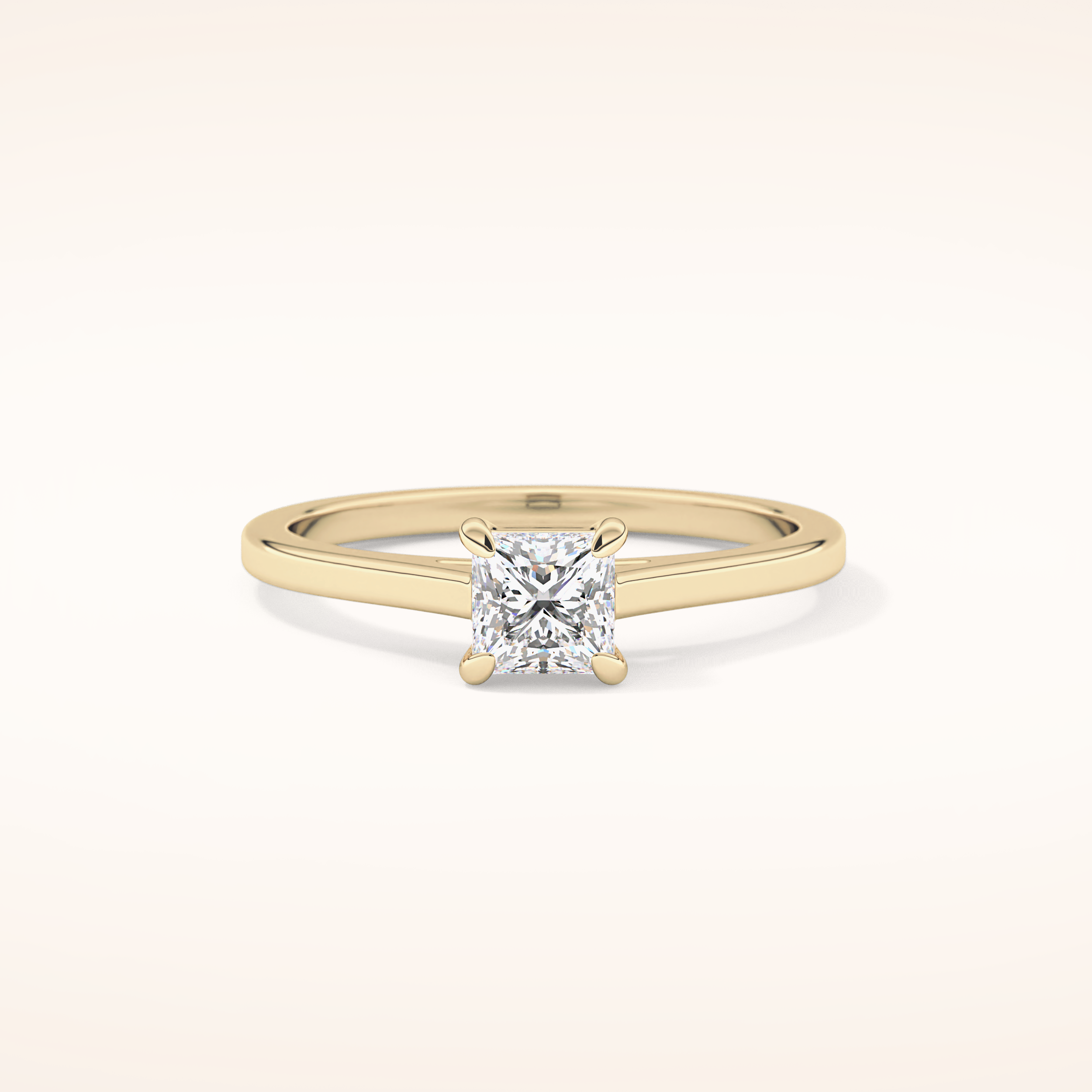 0.57 CT Princess Shaped Solitaire Moissanite Engagement Ring