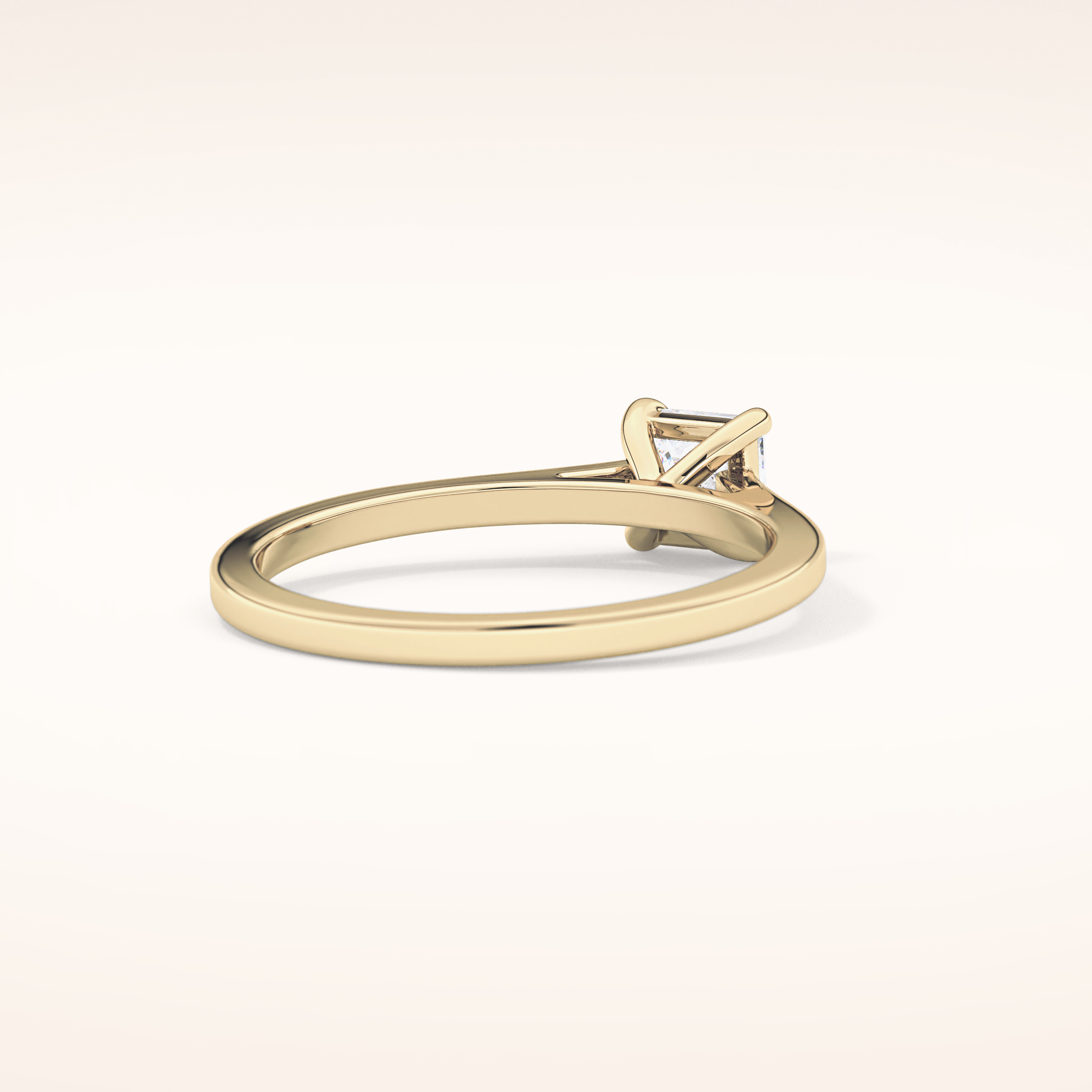 0.57 CT Princess Shaped Solitaire Moissanite Engagement Ring