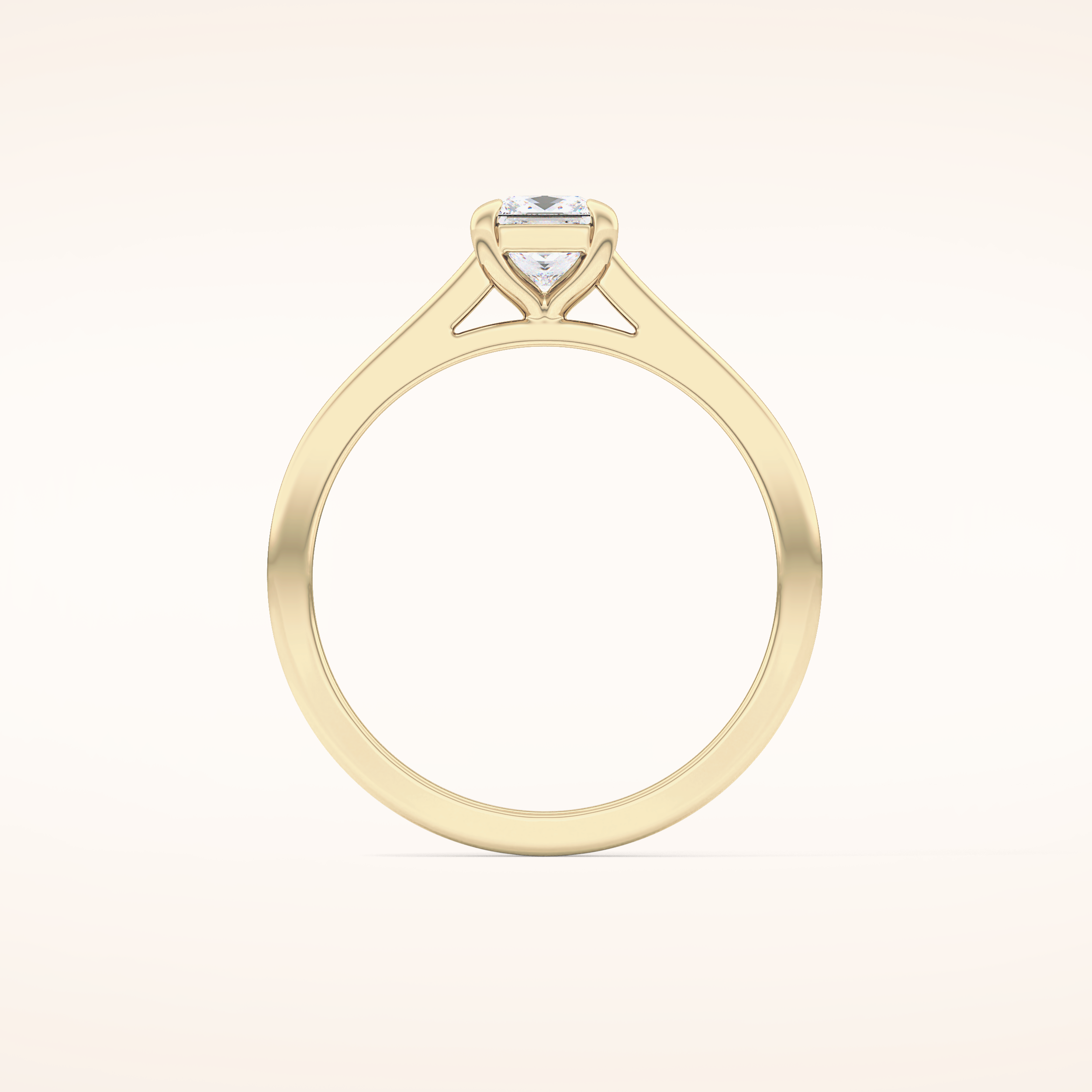0.57 CT Princess Shaped Solitaire Moissanite Engagement Ring