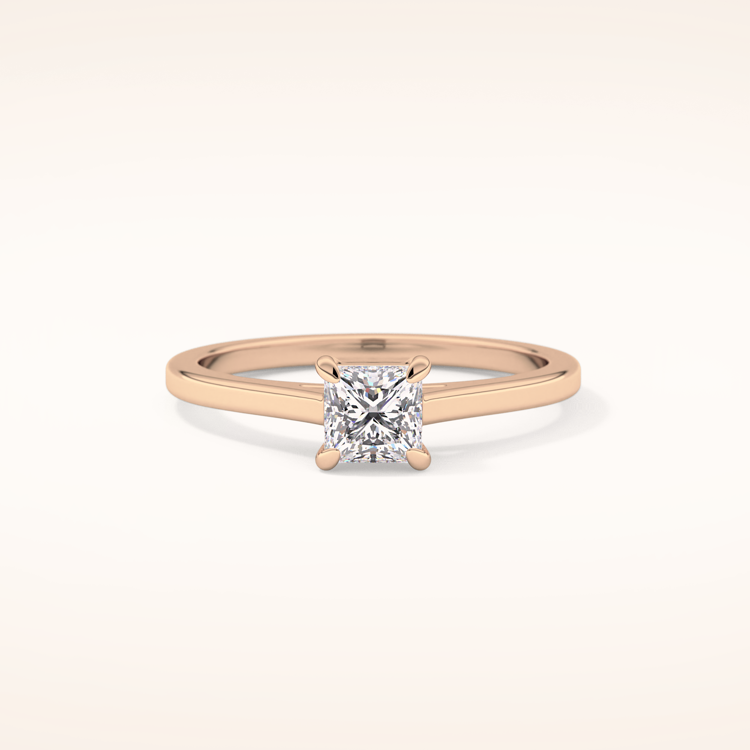 0.57 CT Princess Shaped Solitaire Moissanite Engagement Ring