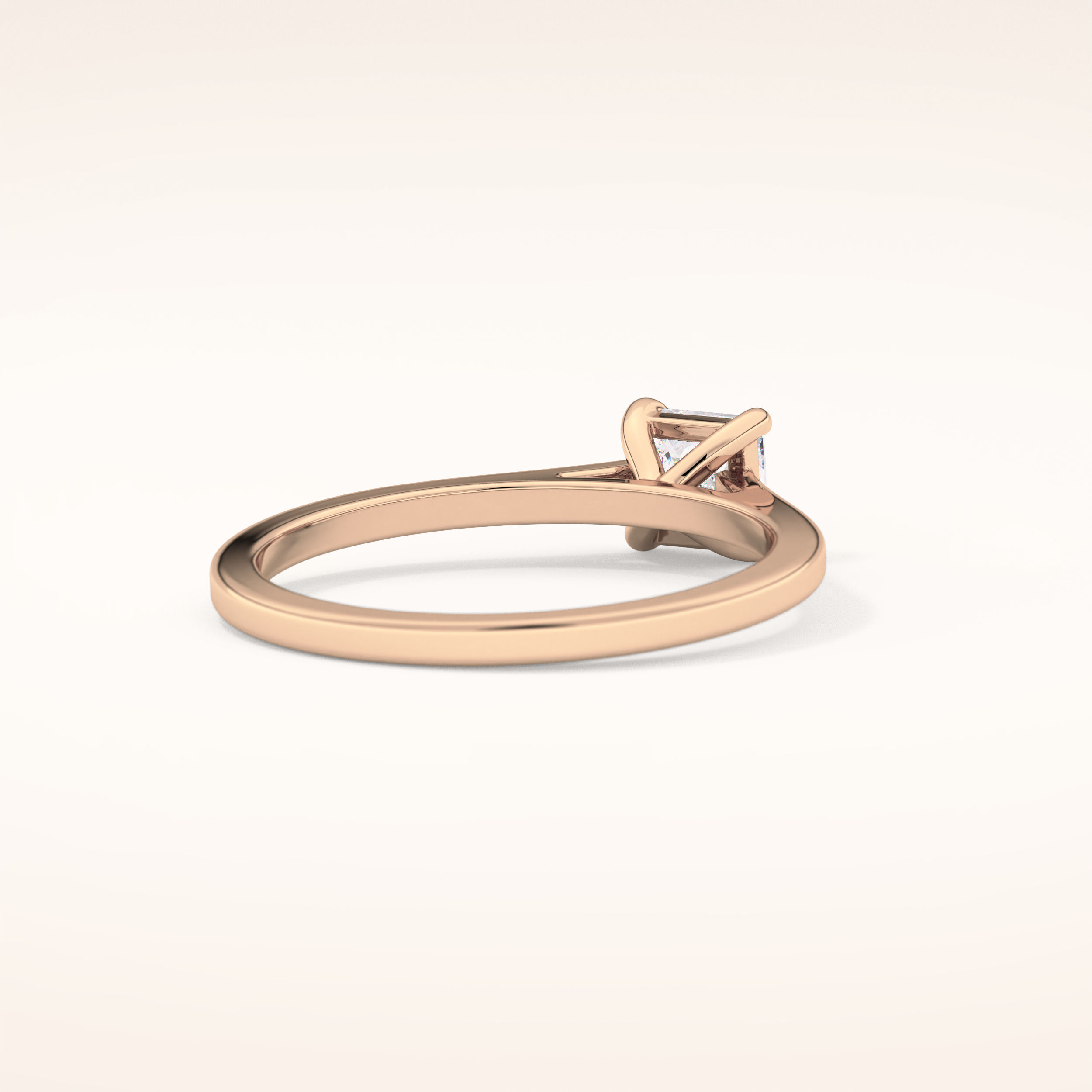 0.57 CT Princess Shaped Solitaire Moissanite Engagement Ring