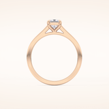 0.57 CT Princess Shaped Solitaire Moissanite Engagement Ring