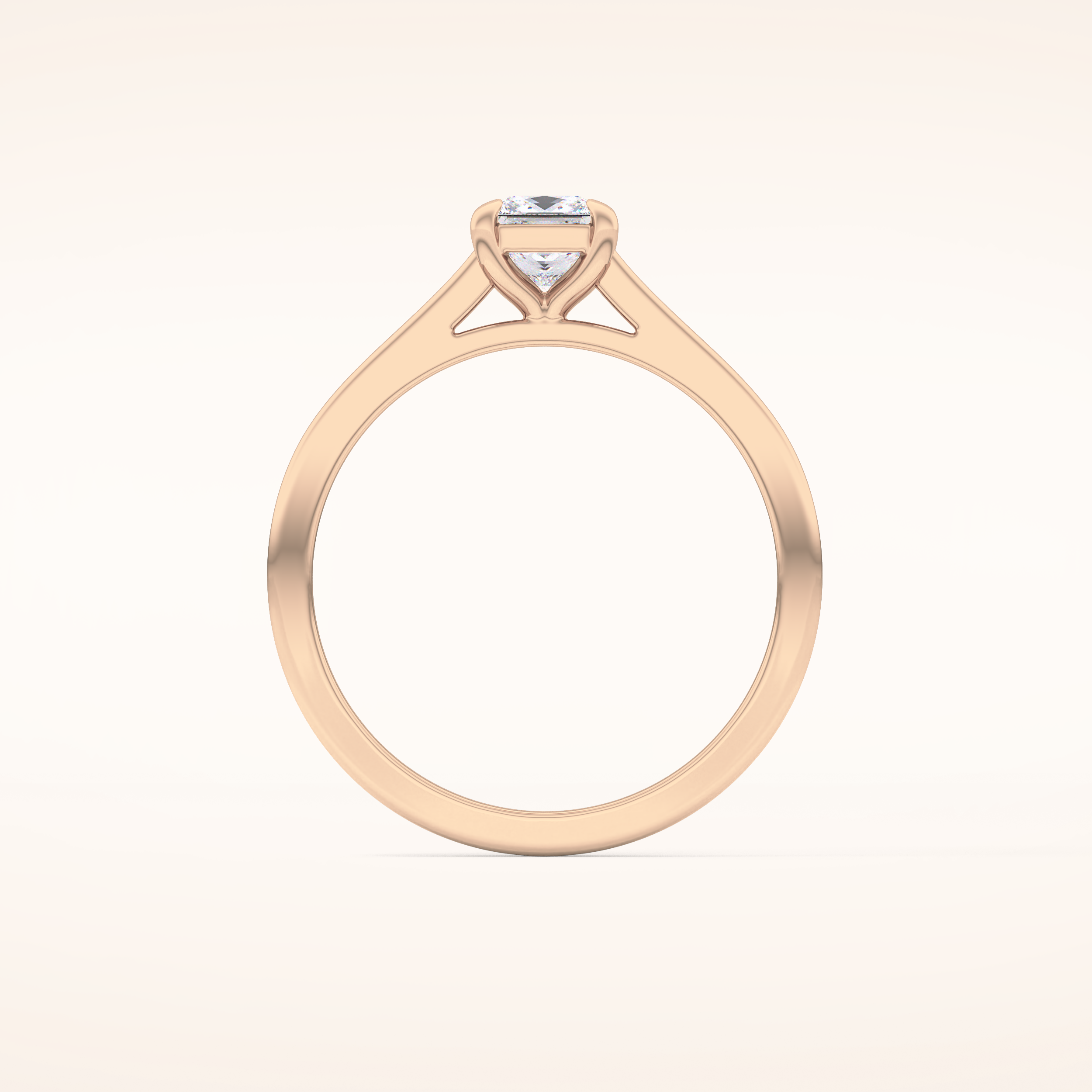 0.57 CT Princess Shaped Solitaire Moissanite Engagement Ring