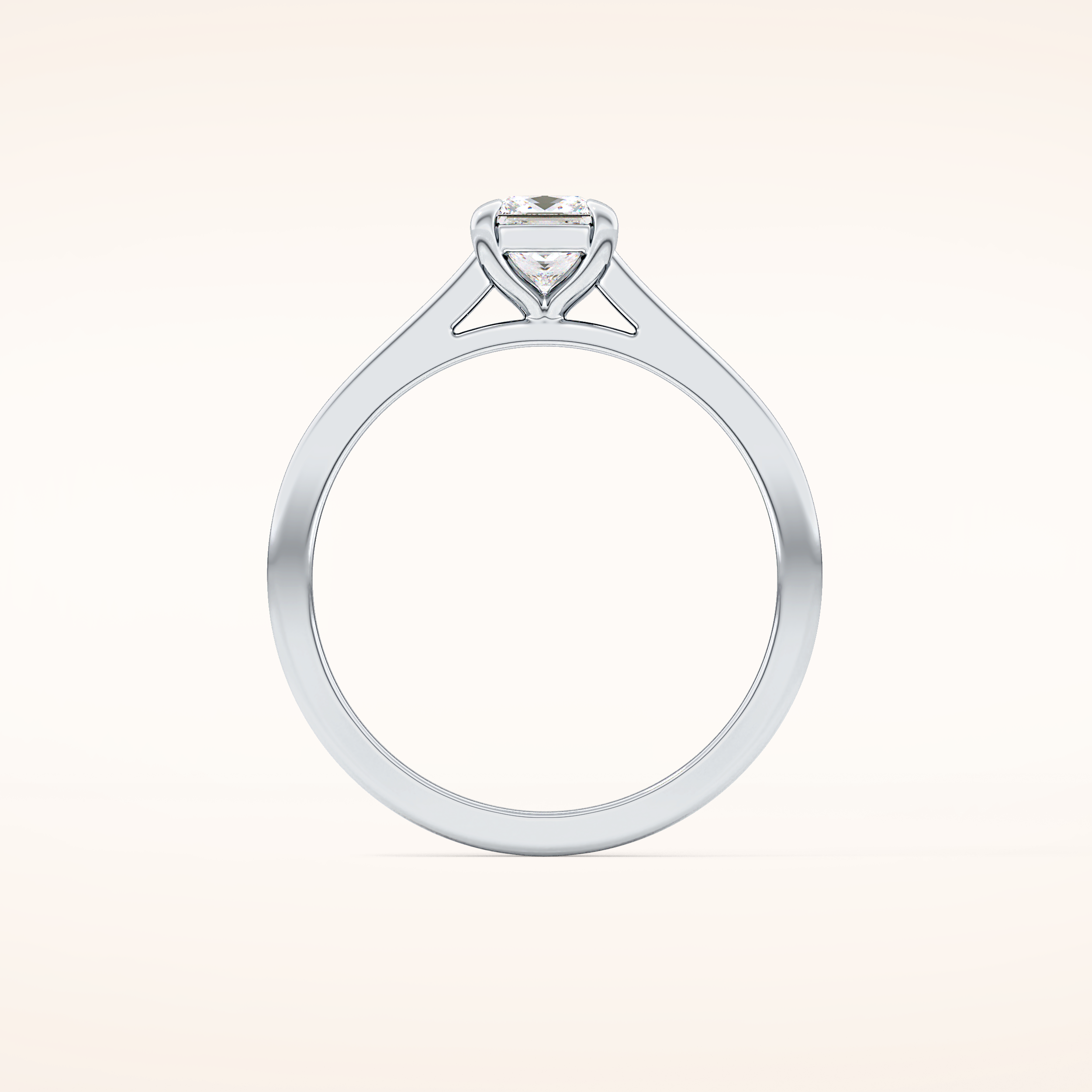 0.57 CT Princess Shaped Solitaire Moissanite Engagement Ring