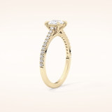 0.57 CT Princess Shaped Pave Moissanite Engagement Ring