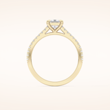 0.57 CT Princess Shaped Pave Moissanite Engagement Ring
