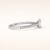 0.57 CT Princess Shaped Pave Moissanite Engagement Ring