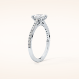 0.57 CT Princess Shaped Pave Moissanite Engagement Ring