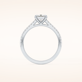 0.57 CT Princess Shaped Pave Moissanite Engagement Ring