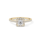 Princess Halo & Pave Lab Grown Diamond Engagement Ring
