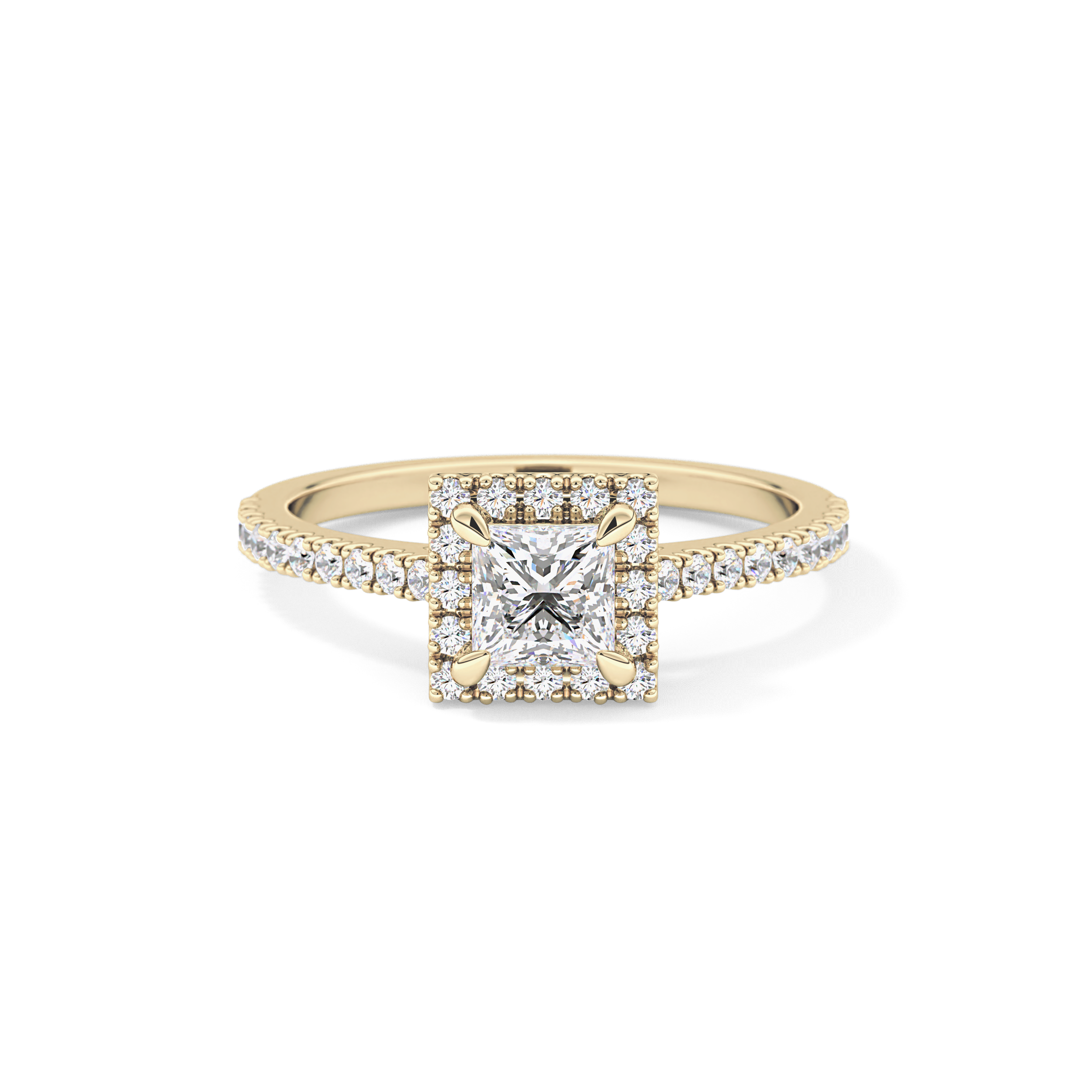 Princess Halo & Pave Lab Grown Diamond Engagement Ring