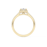 Princess Halo & Pave Lab Grown Diamond Engagement Ring