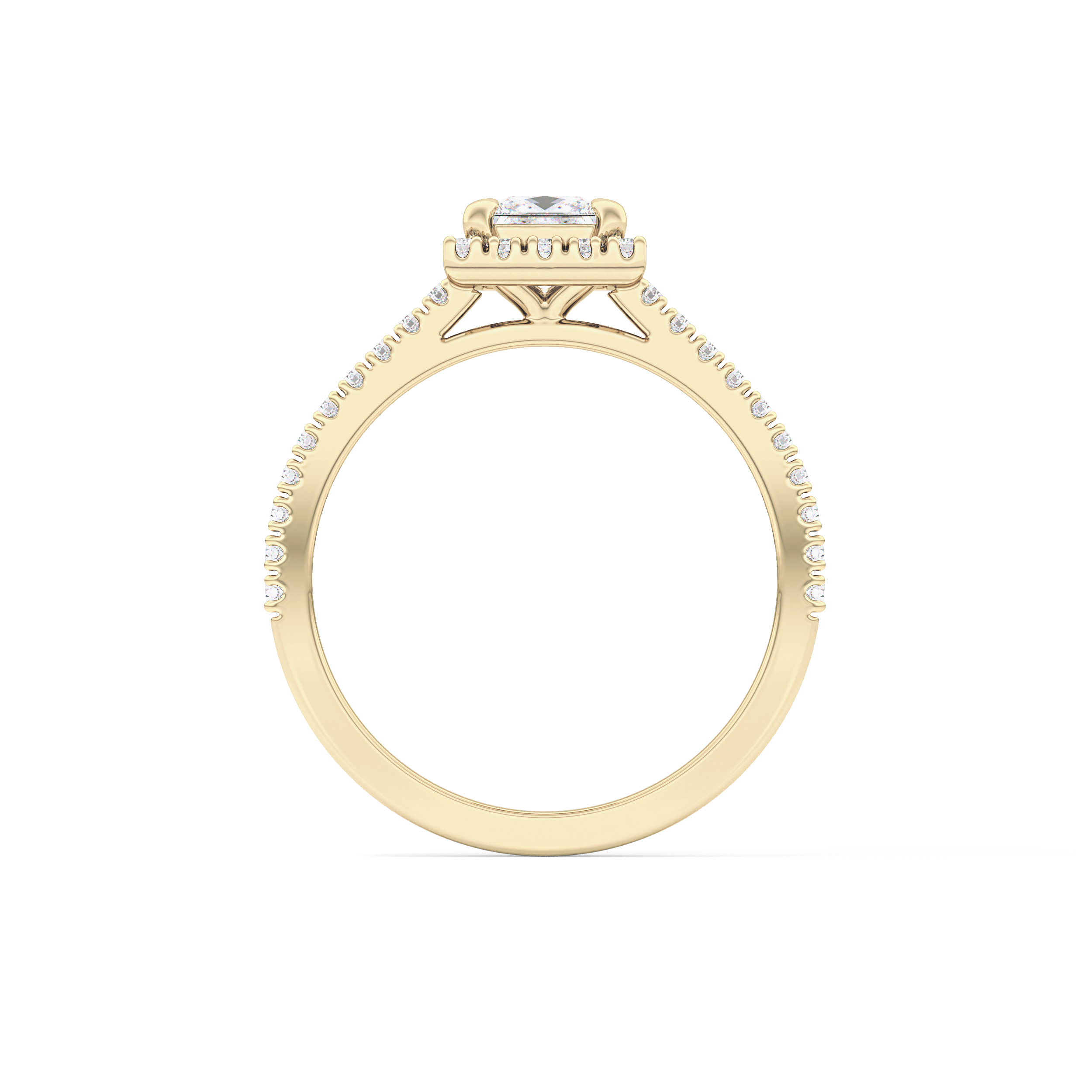 Princess Halo & Pave Lab Grown Diamond Engagement Ring