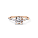 Princess Halo & Pave Lab Grown Diamond Engagement Ring