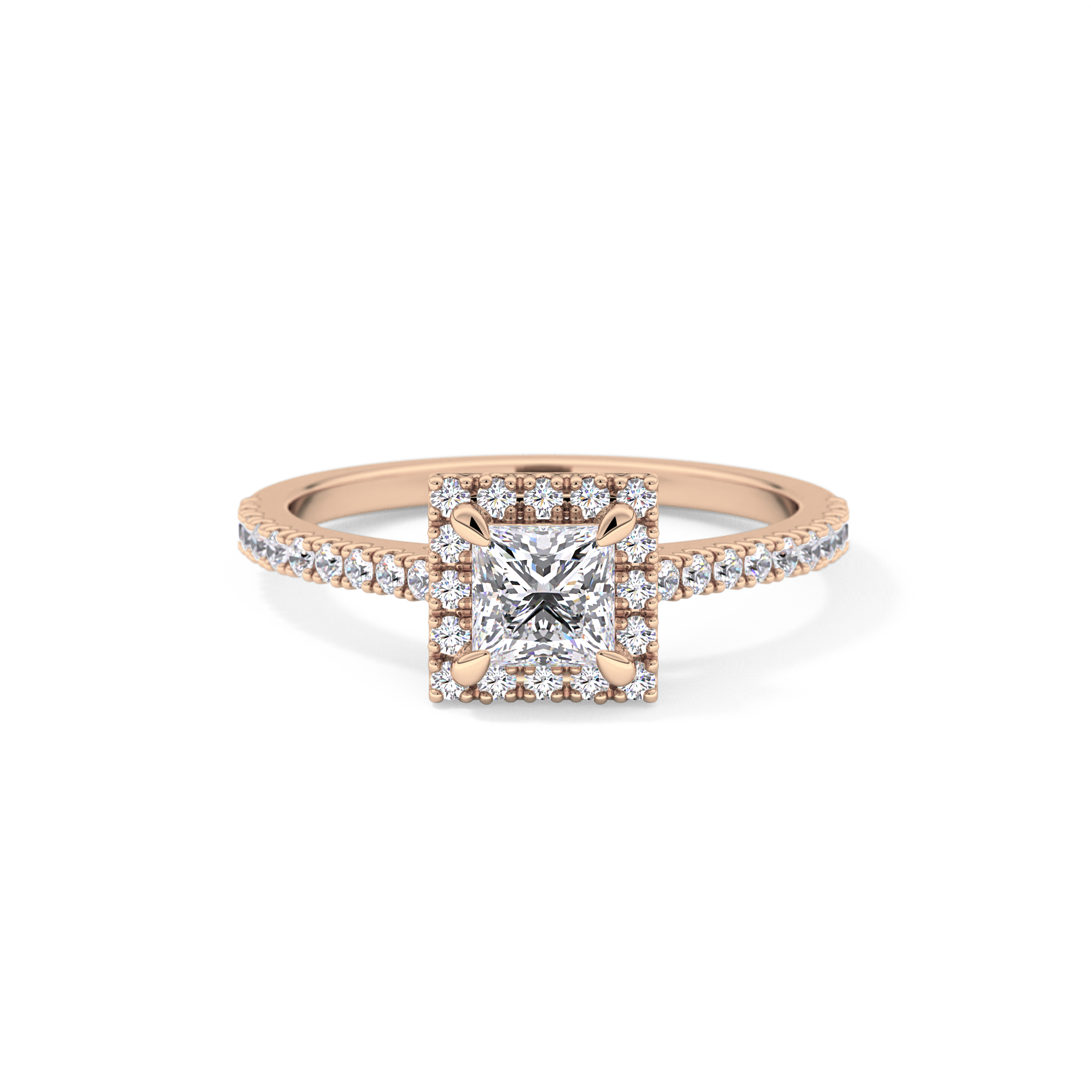 Princess Halo & Pave Lab Grown Diamond Engagement Ring