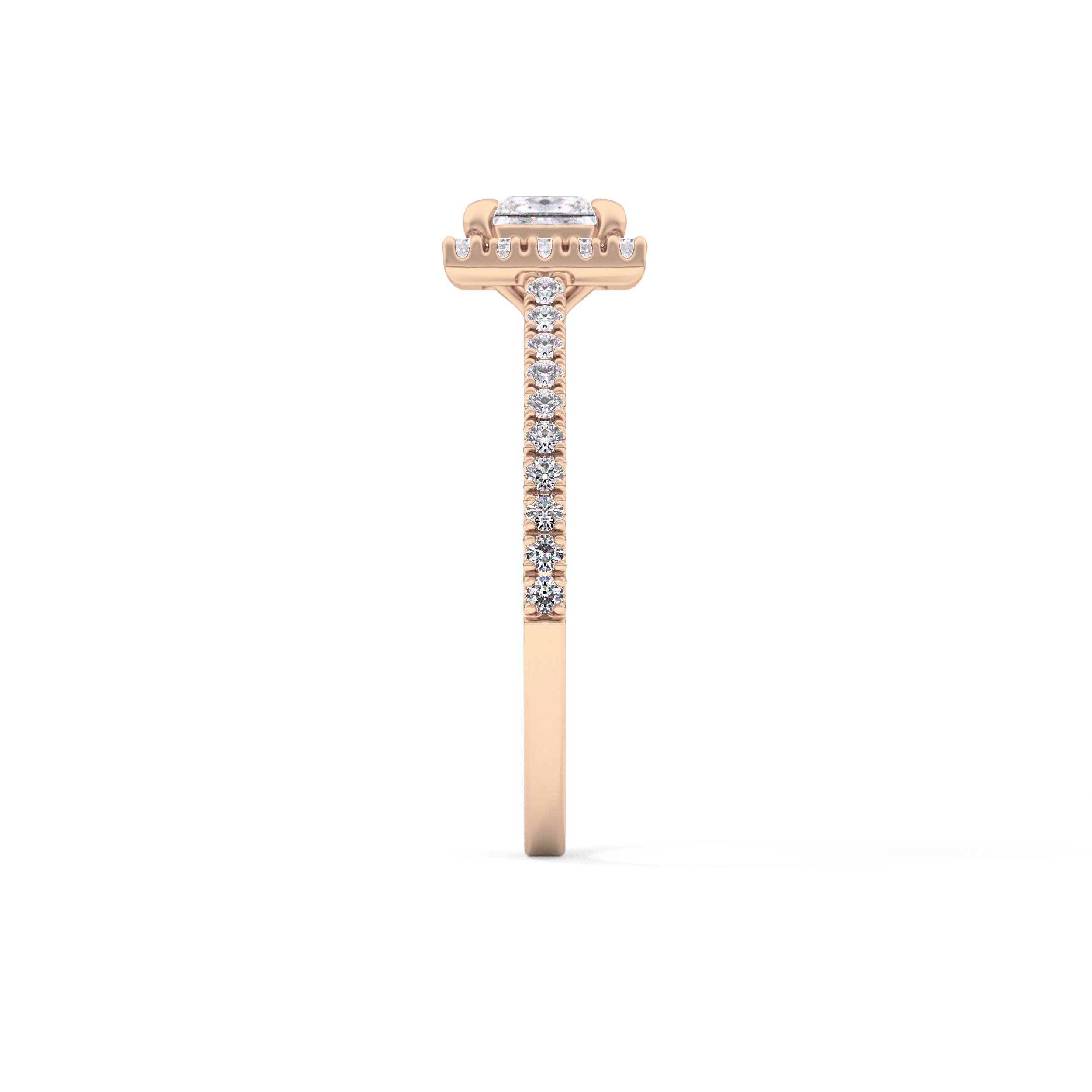 Princess Halo & Pave Lab Grown Diamond Engagement Ring