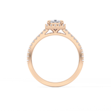Princess Halo & Pave Lab Grown Diamond Engagement Ring