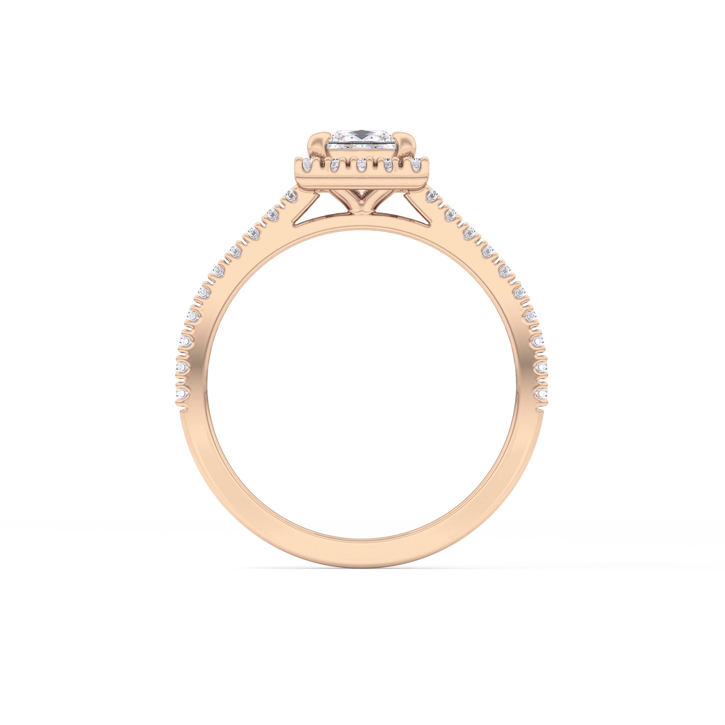 Princess Halo & Pave Lab Grown Diamond Engagement Ring