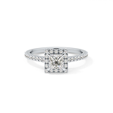 Princess Halo & Pave Lab Grown Diamond Engagement Ring