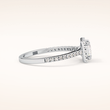 0.57 CT Princess Shaped Halo & Pave Moissanite Engagement Ring