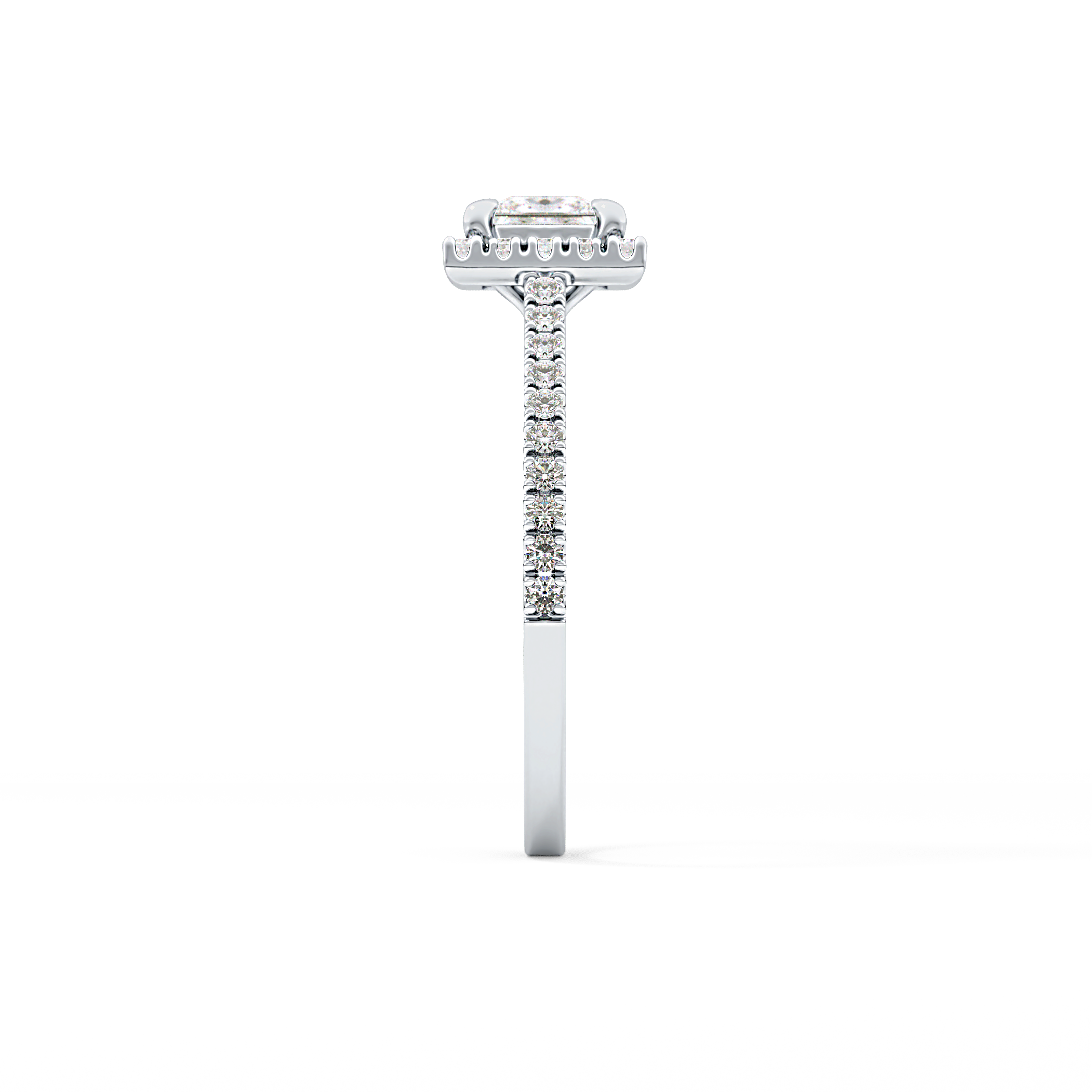 Princess Halo & Pave Lab Grown Diamond Engagement Ring