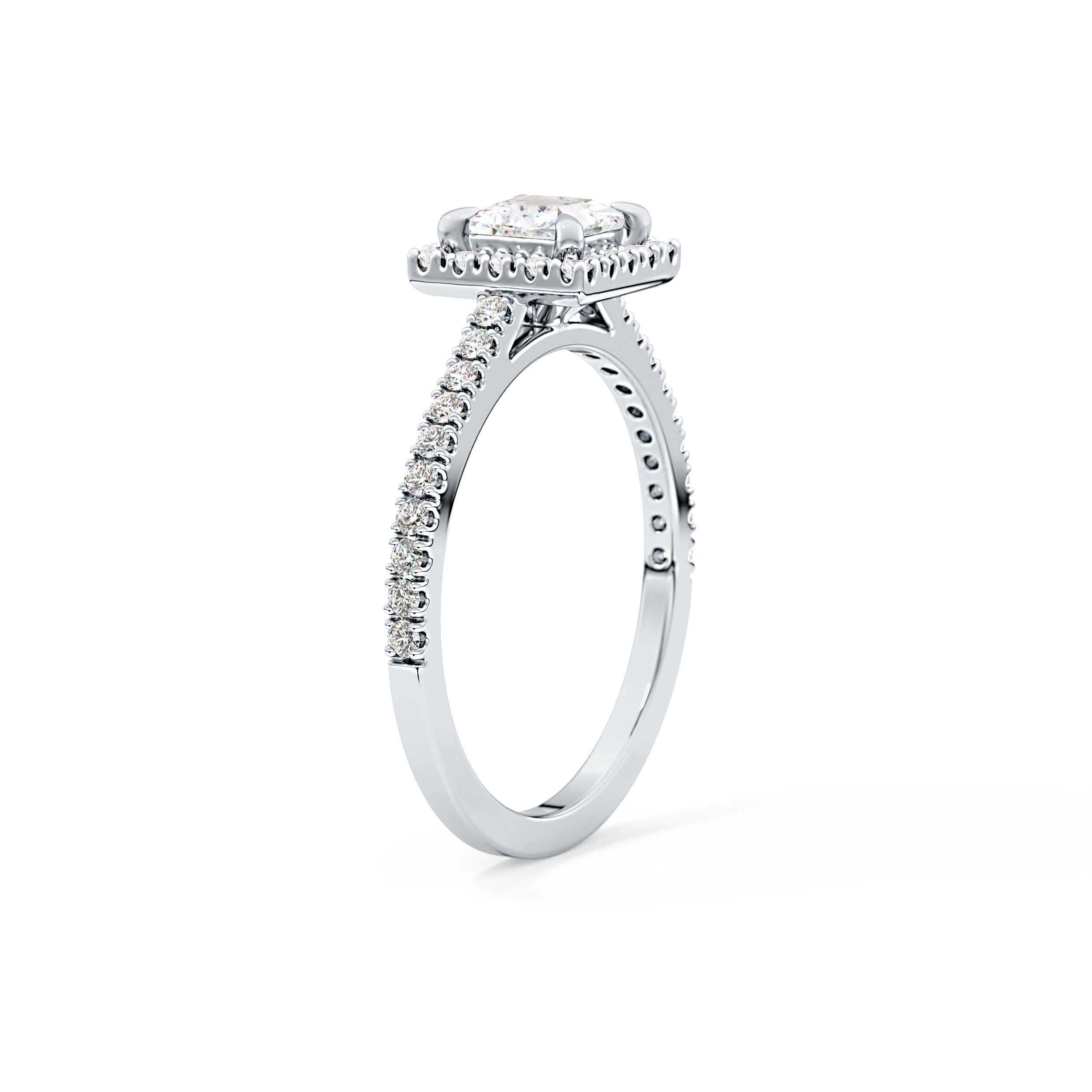 Princess Halo & Pave Lab Grown Diamond Engagement Ring