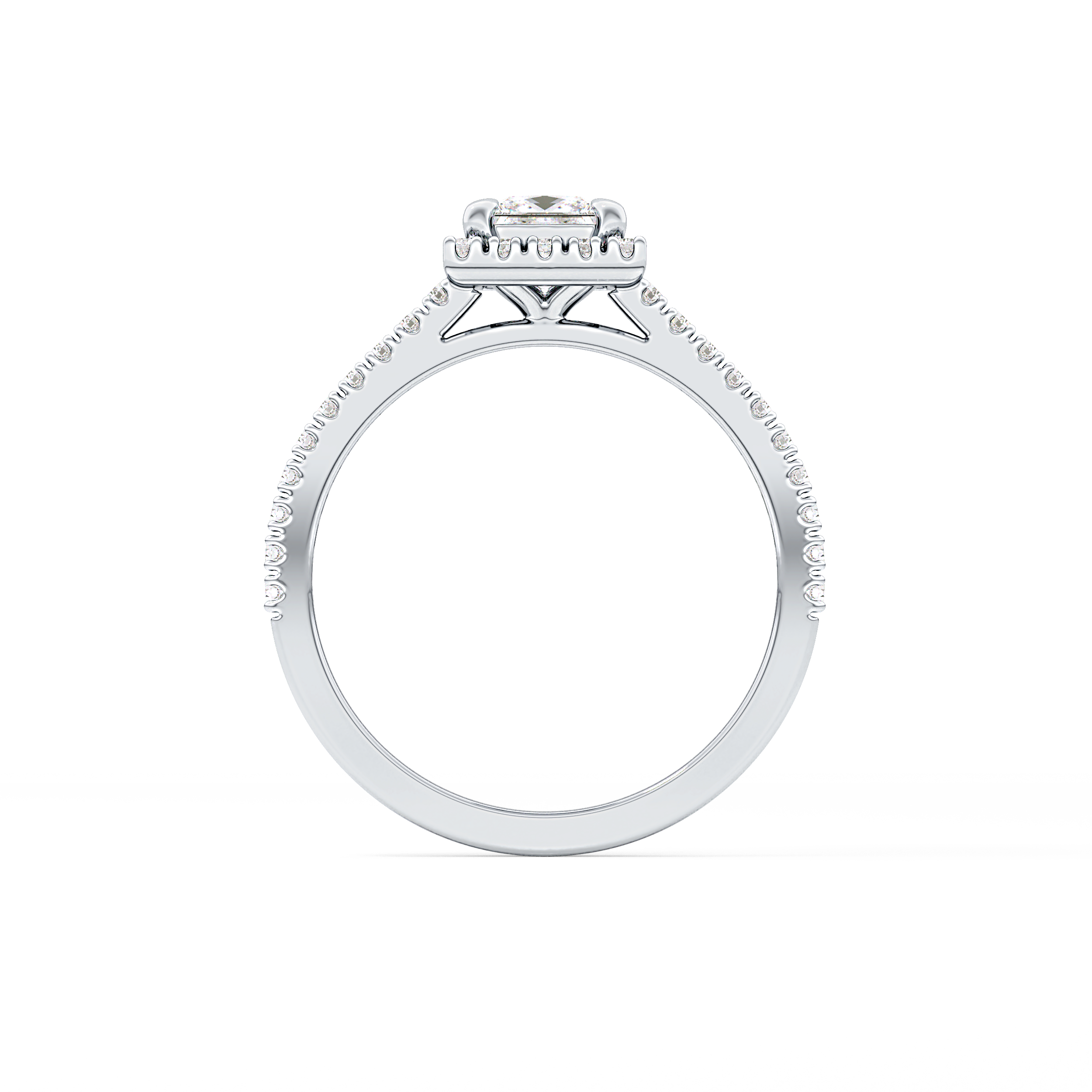 Princess Halo & Pave Lab Grown Diamond Engagement Ring