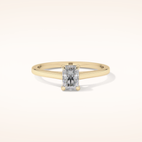 0.66 CT Radiant Shaped Solitaire Moissanite Engagement Ring