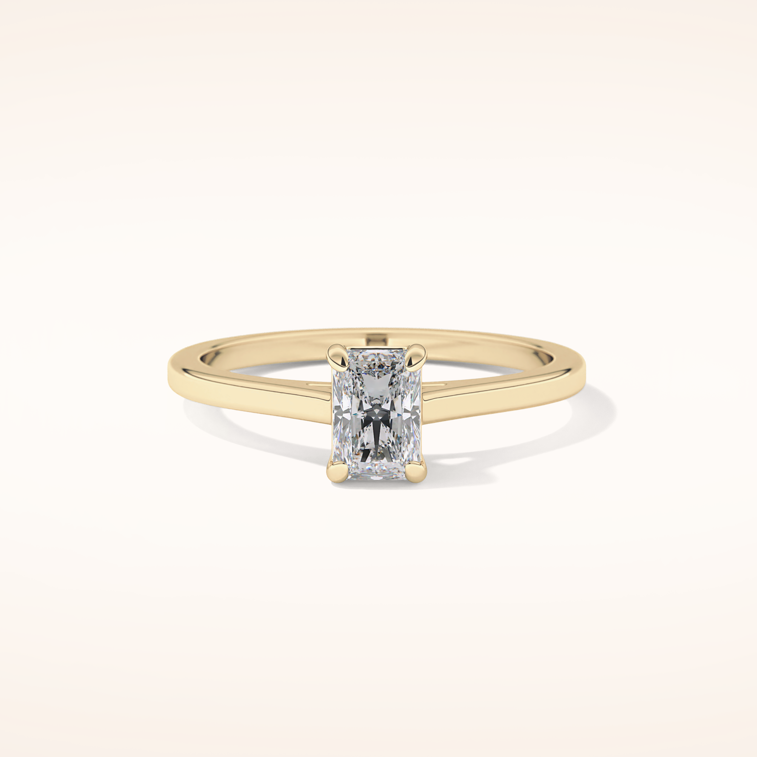 0.66 CT Radiant Shaped Solitaire Moissanite Engagement Ring