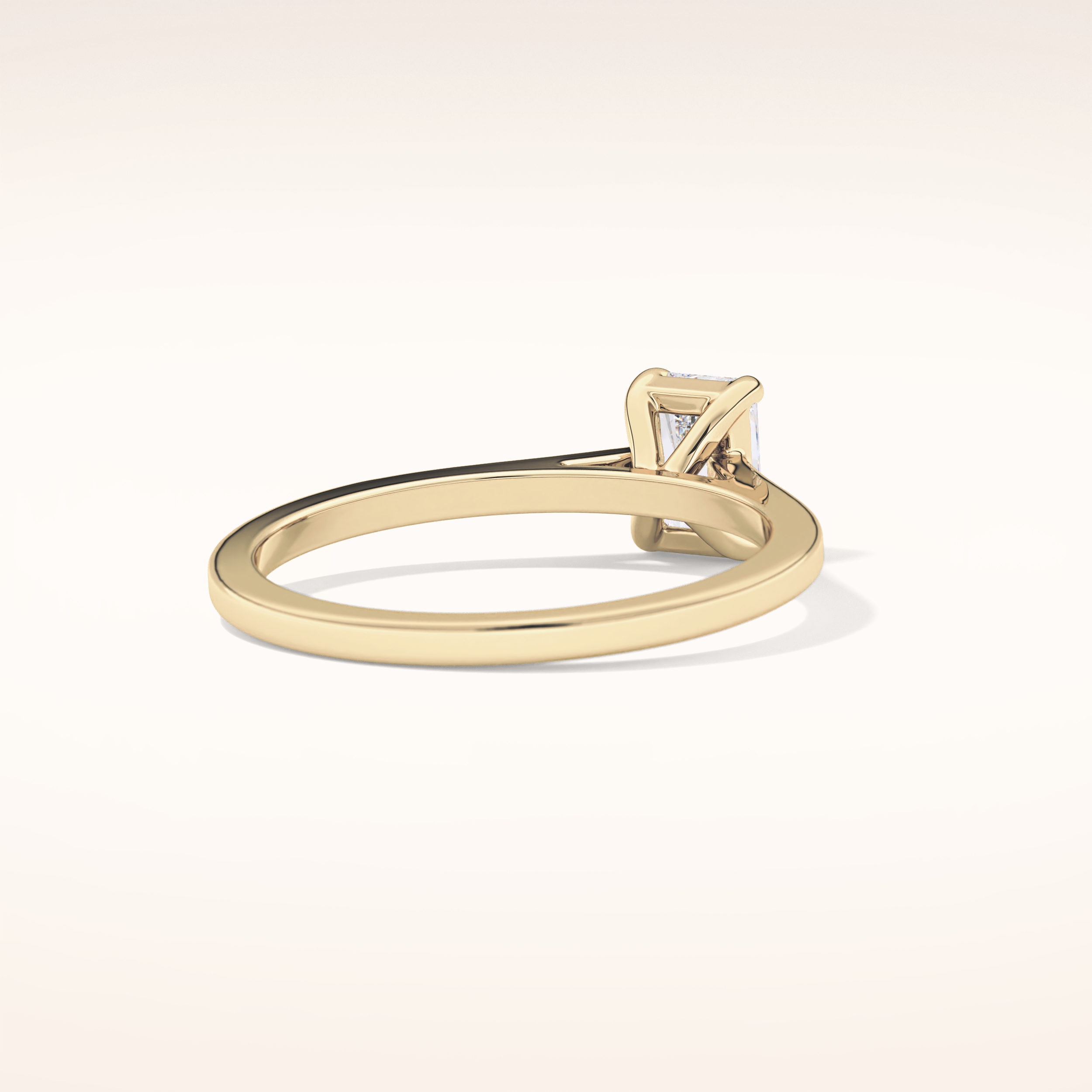 0.66 CT Radiant Shaped Solitaire Moissanite Engagement Ring