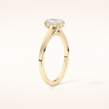 0.66 CT Radiant Shaped Solitaire Moissanite Engagement Ring