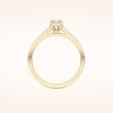 0.66 CT Radiant Shaped Solitaire Moissanite Engagement Ring