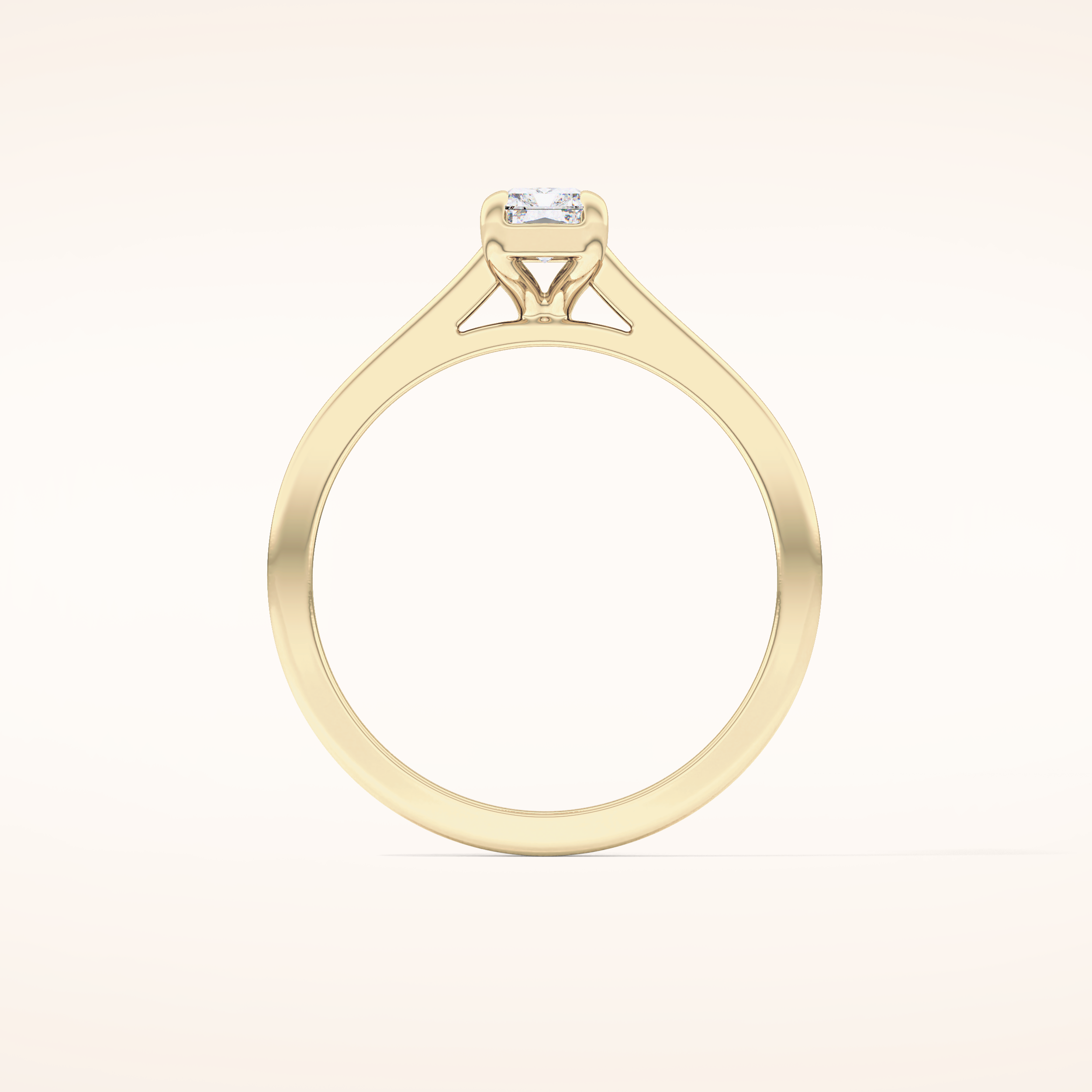 0.66 CT Radiant Shaped Solitaire Moissanite Engagement Ring