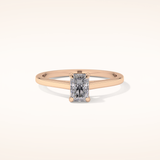0.66 CT Radiant Shaped Solitaire Moissanite Engagement Ring