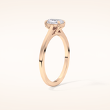 0.66 CT Radiant Shaped Solitaire Moissanite Engagement Ring