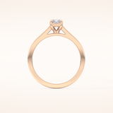 0.66 CT Radiant Shaped Solitaire Moissanite Engagement Ring