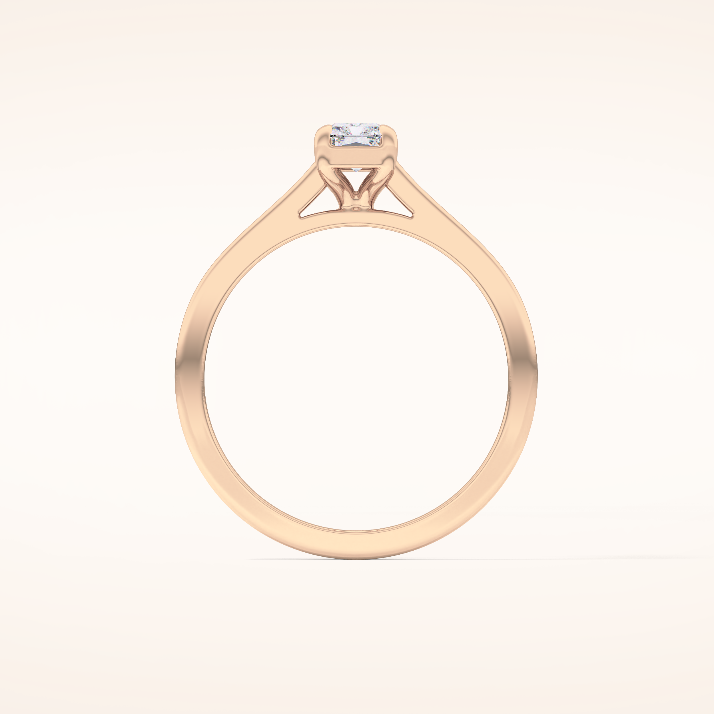 0.66 CT Radiant Shaped Solitaire Moissanite Engagement Ring