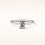 0.66 CT Radiant Shaped Solitaire Moissanite Engagement Ring