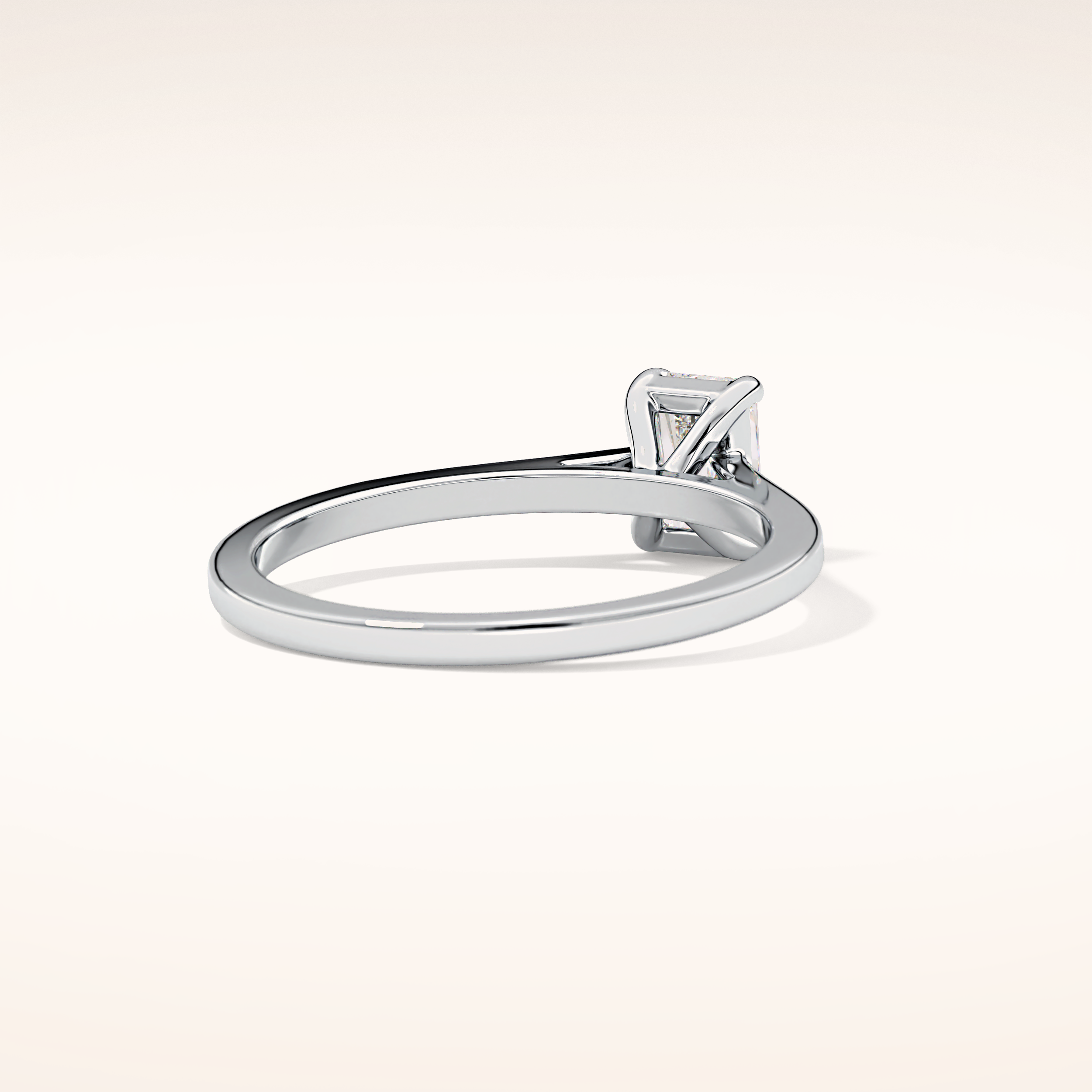 0.66 CT Radiant Shaped Solitaire Moissanite Engagement Ring