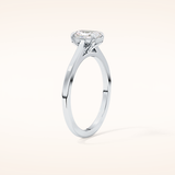 0.66 CT Radiant Shaped Solitaire Moissanite Engagement Ring