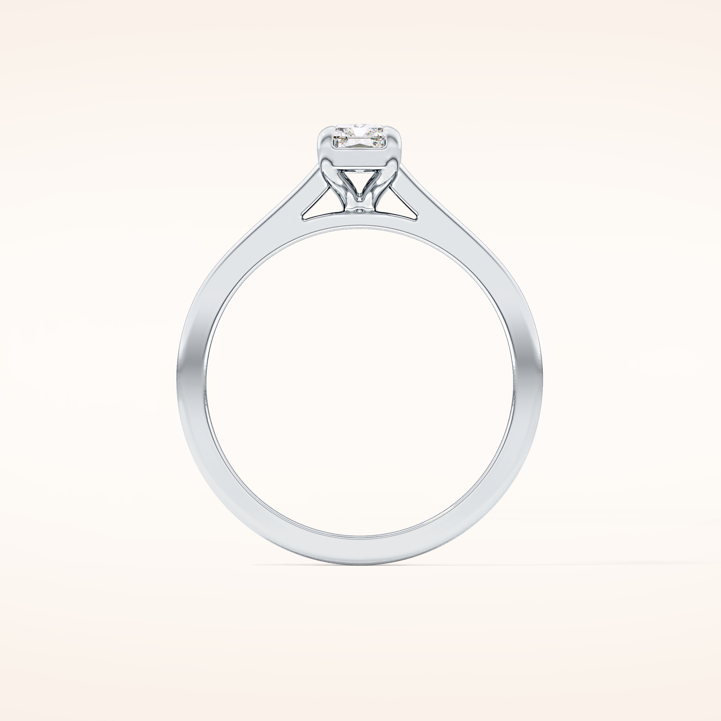 0.66 CT Radiant Shaped Solitaire Moissanite Engagement Ring