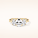 0.91 CT Oval Shaped Three Stone Moissanite Engagement Ring