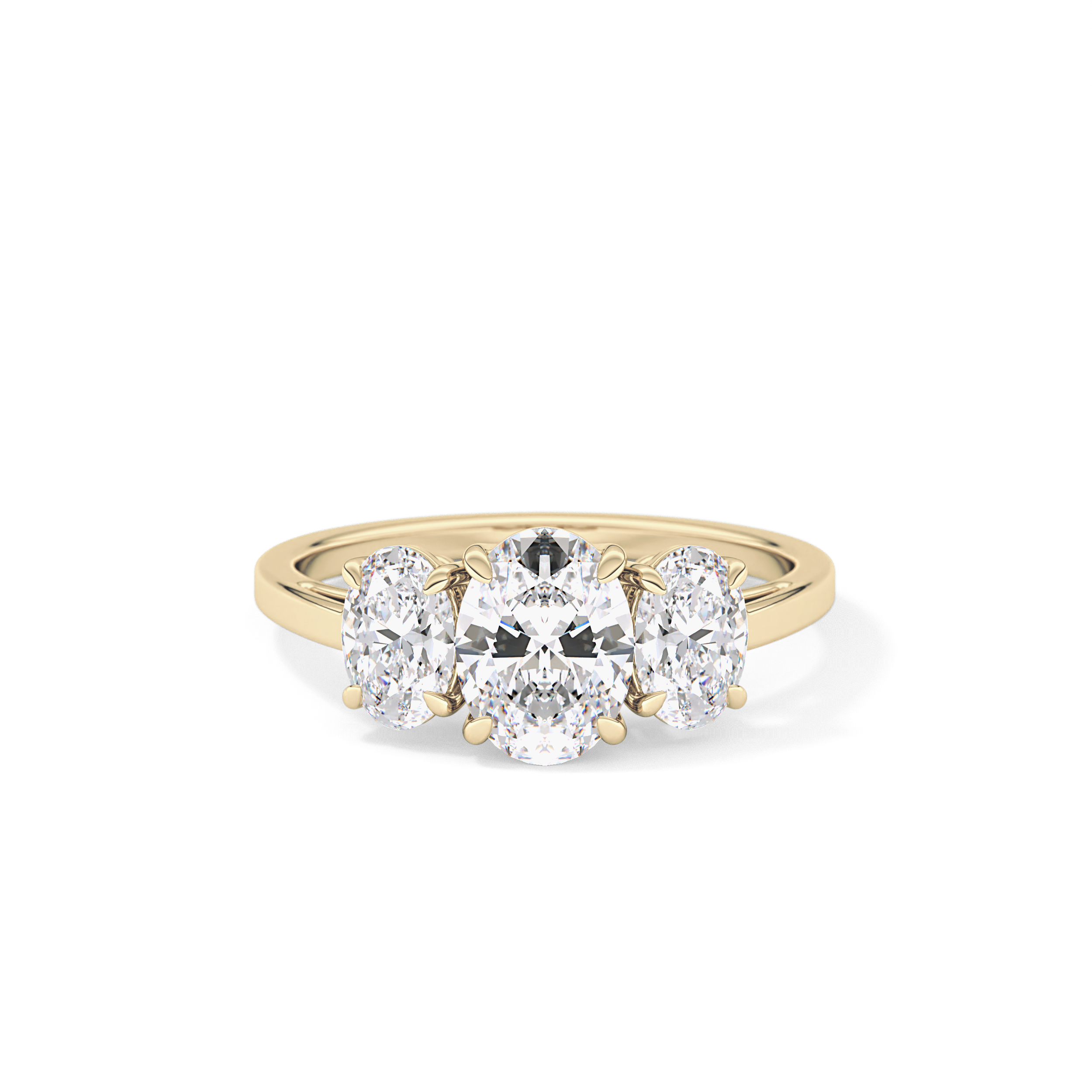 Oval Three Stone Lab Grown Diamond Engagement Ring