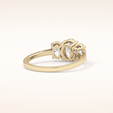 0.91 CT Oval Shaped Three Stone Moissanite Engagement Ring