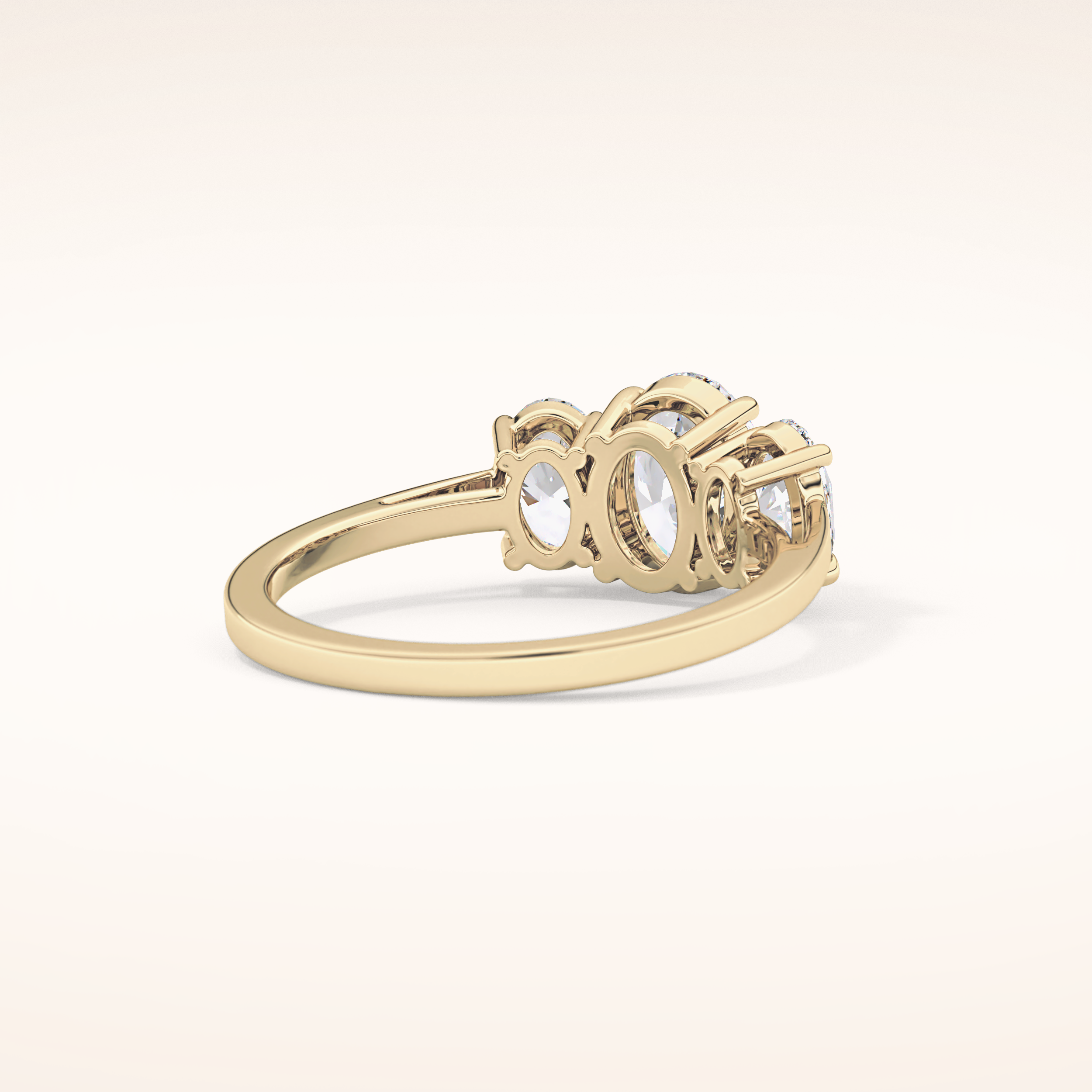 0.91 CT Oval Shaped Three Stone Moissanite Engagement Ring