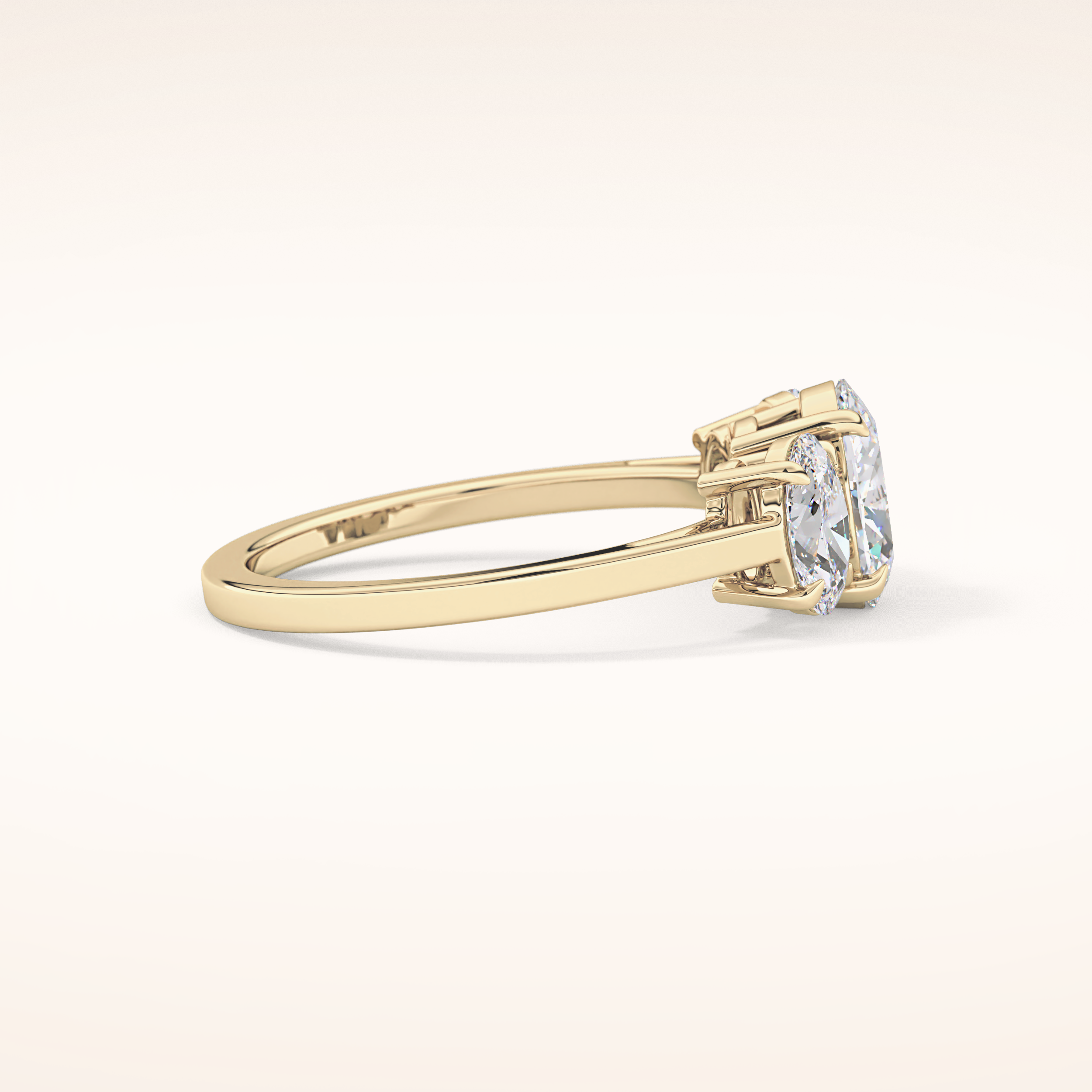 0.91 CT Oval Shaped Three Stone Moissanite Engagement Ring