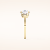 0.91 CT Oval Shaped Three Stone Moissanite Engagement Ring
