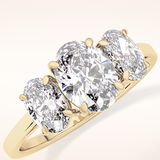 0.91 CT Oval Shaped Three Stone Moissanite Engagement Ring