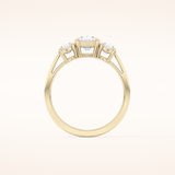 0.91 CT Oval Shaped Three Stone Moissanite Engagement Ring